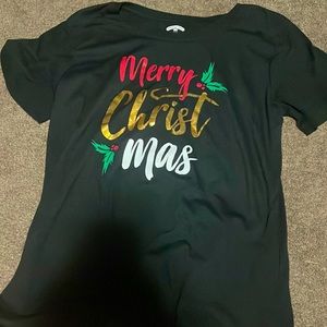 Basic black holiday tee